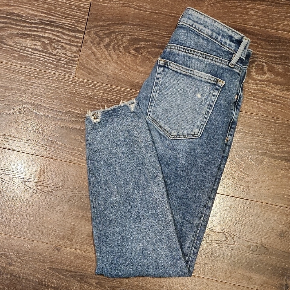 LOFT High Rise Distressed Blue Jeans - Picture 7 of 7